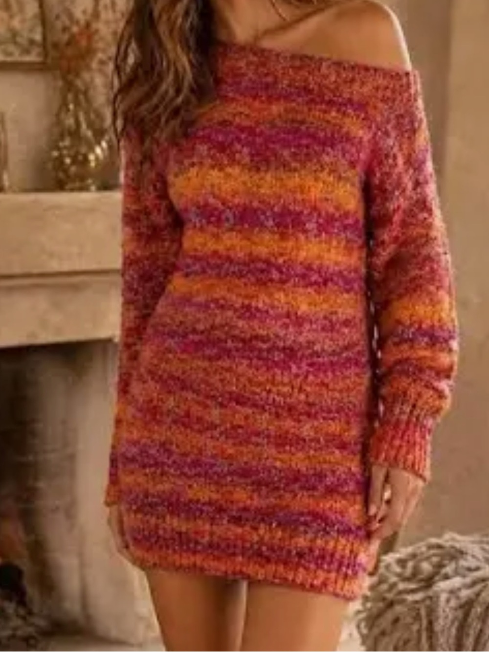 Ramy Brook Darla Sunset Knit Off The Shoulder Mini Dress Size Small
